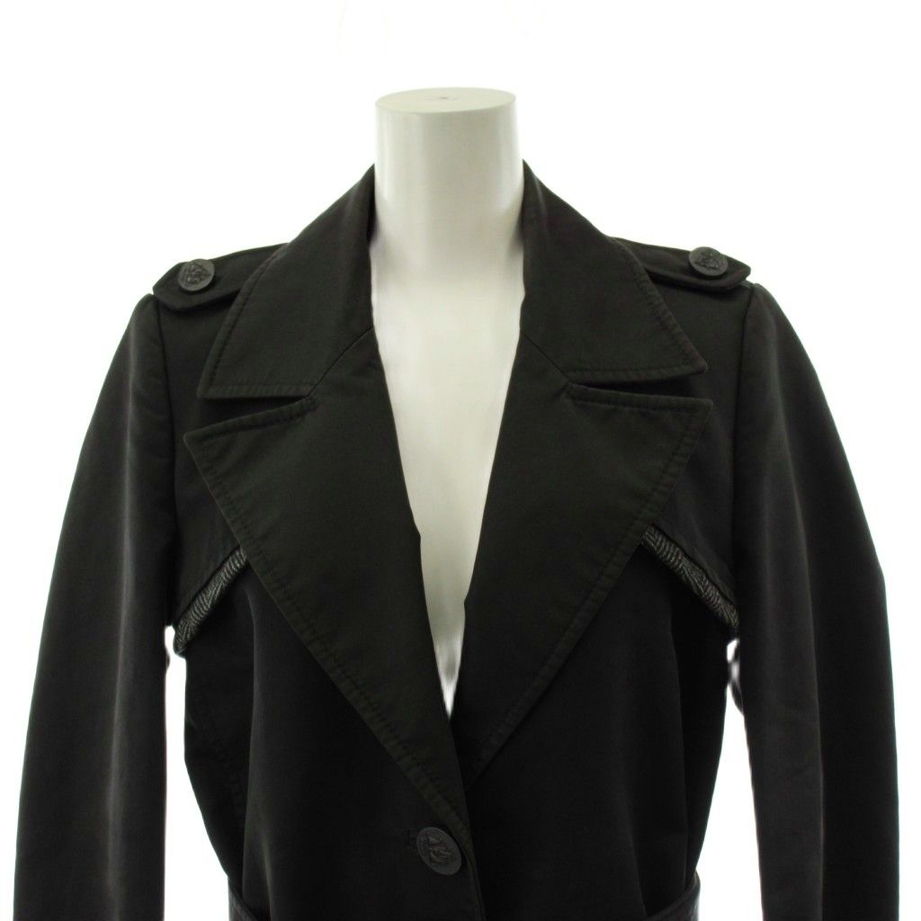 Gucci Star Coat Long Length Cotton 38 Black