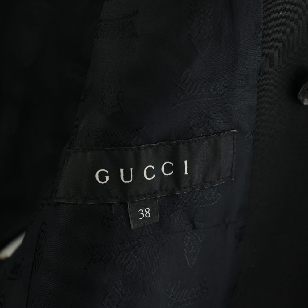Gucci Star Coat Long Length Cotton 38 Black