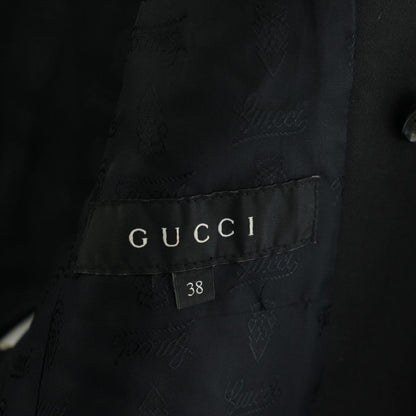Gucci Star Coat Long Length Cotton 38 Black