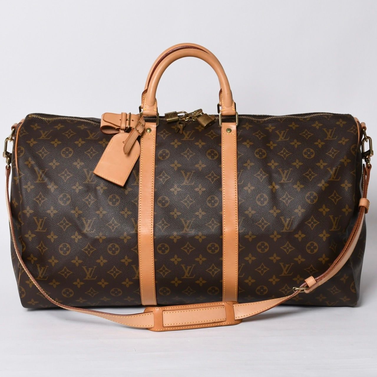 Louis Vuitton Keepall 55 Boston Bag V1 Monogram Brown Gold