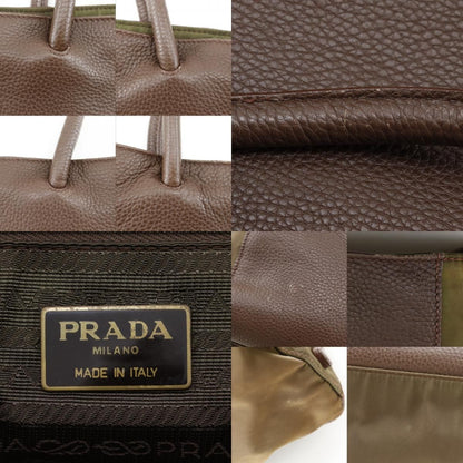 Prada Logo Tote Brown