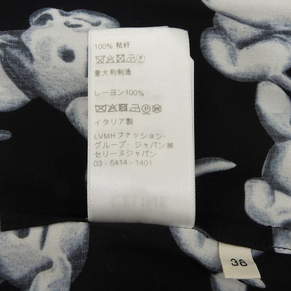 Celine All Over Pattern Dog Shirt Top Black White