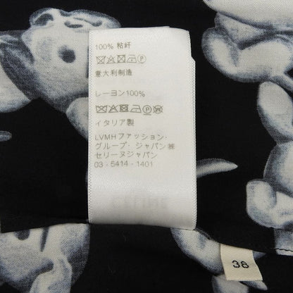 Celine All Over Pattern Dog Shirt Top Black White