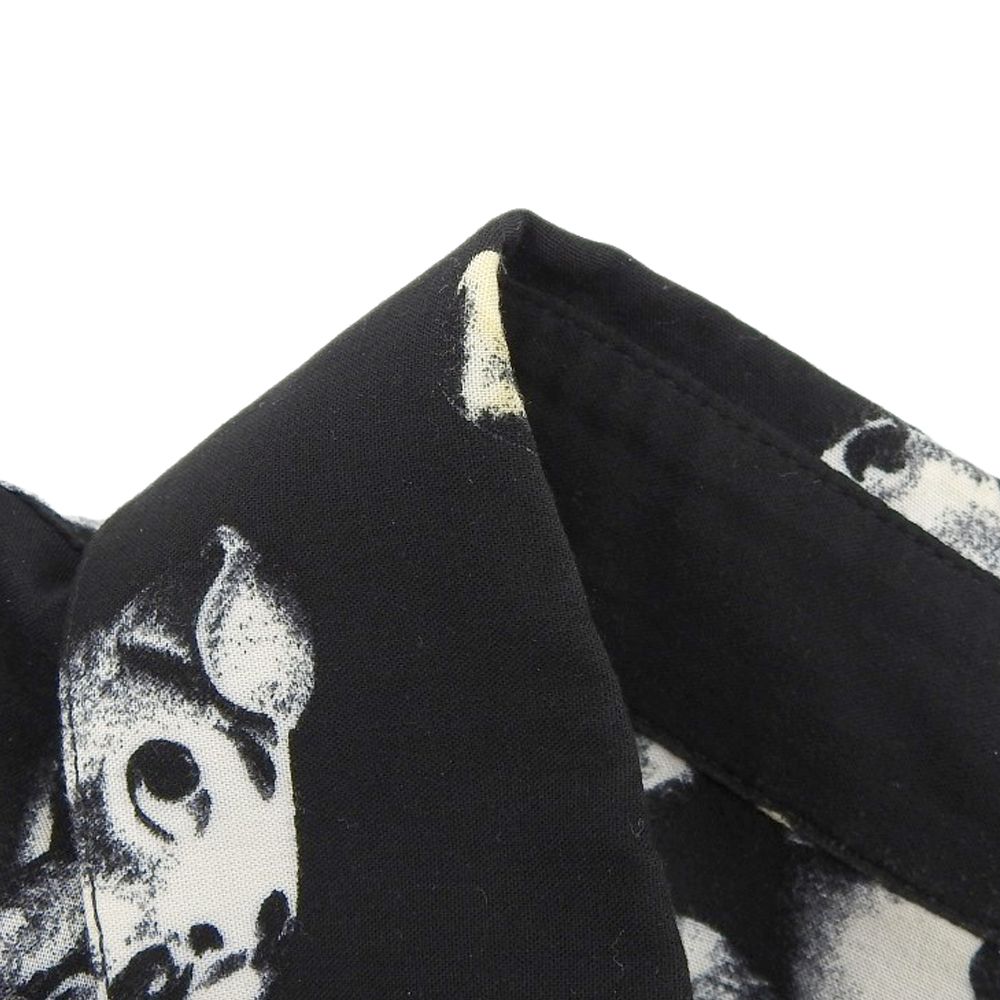 Celine All Over Pattern Dog Shirt Top Black White