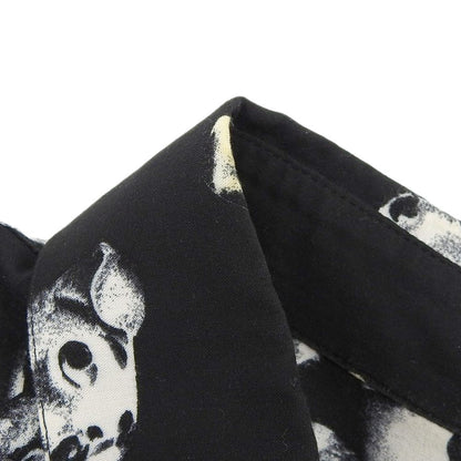 Celine All Over Pattern Dog Shirt Top Black White