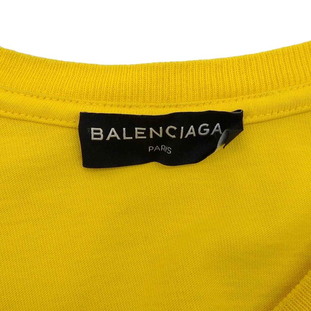 Balenciaga Logo T-Shirt Top Yellow XS