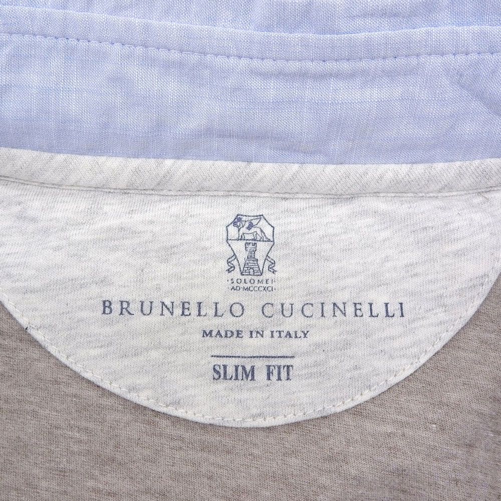 Brunello Cucinelli Polo Shirt Top Light Blue Gray