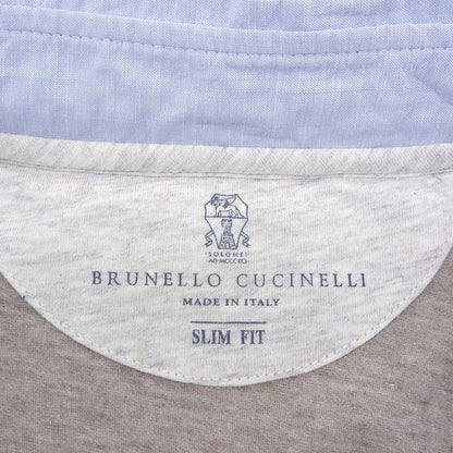 Brunello Cucinelli Polo Shirt Top Light Blue Gray