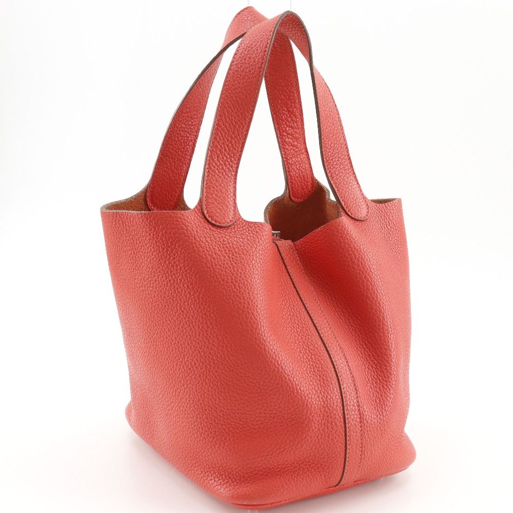 Hermes Picotin Lock 22 M Taurillon Clemence Red Handbag