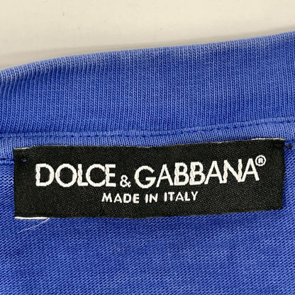 Dolce & Gabbana Blue Orange Logo Embroidery T-Shirt XS