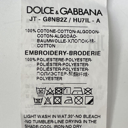 Dolce & Gabbana Blue Orange Logo Embroidery T-Shirt XS