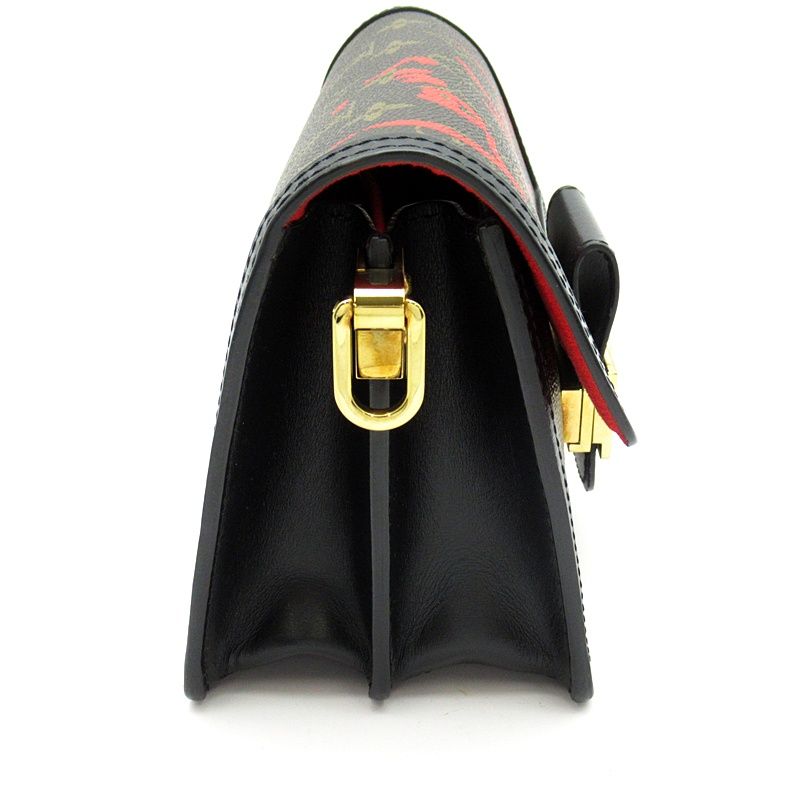 Louis Vuitton Dauphine Mini Fall in Love Monogram Handbag Brown Red