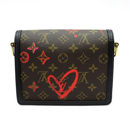 Louis Vuitton Dauphine Mini Fall in Love Monogram Handbag Brown Red