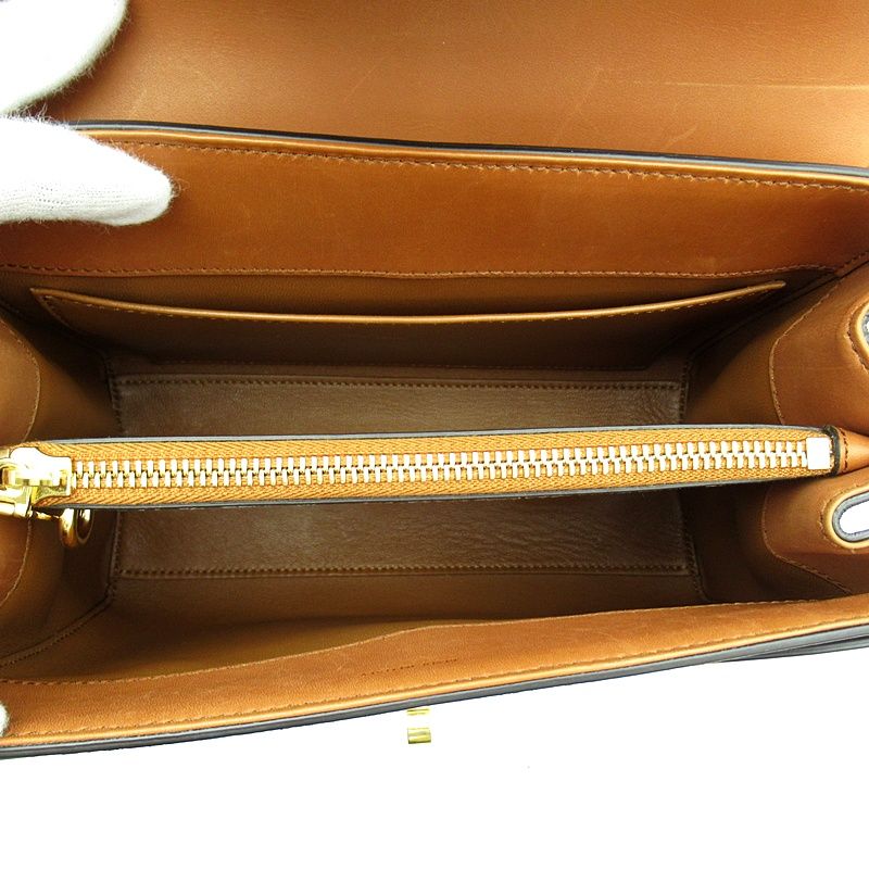 Celine Small 16 Seeds 2-Way Handbag Calfskin Tan