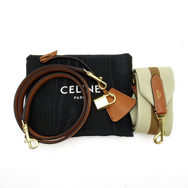 Celine Small 16 Seeds 2-Way Handbag Calfskin Tan