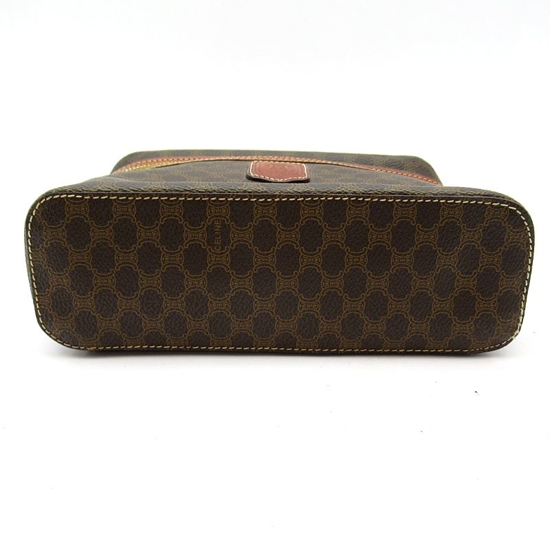 Celine Macadam Vanity Bag Leather Handbag Brown