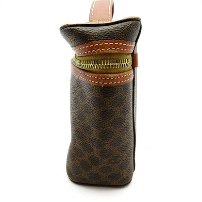 Celine Macadam Vanity Bag Leather Handbag Brown