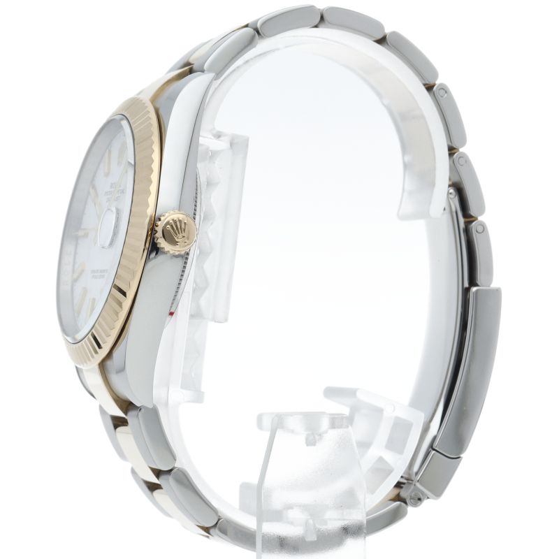 Rolex Datejust 41 Watch Oyster Box 18k Yellow Gold SS White Polished