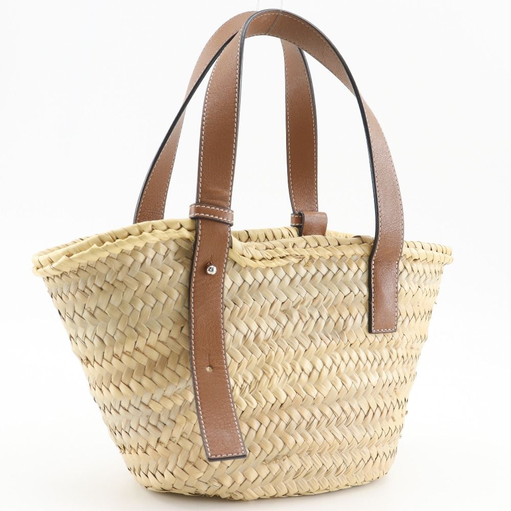 Loewe Basket Bag Small Bag Raffia Leather Beige Handbag