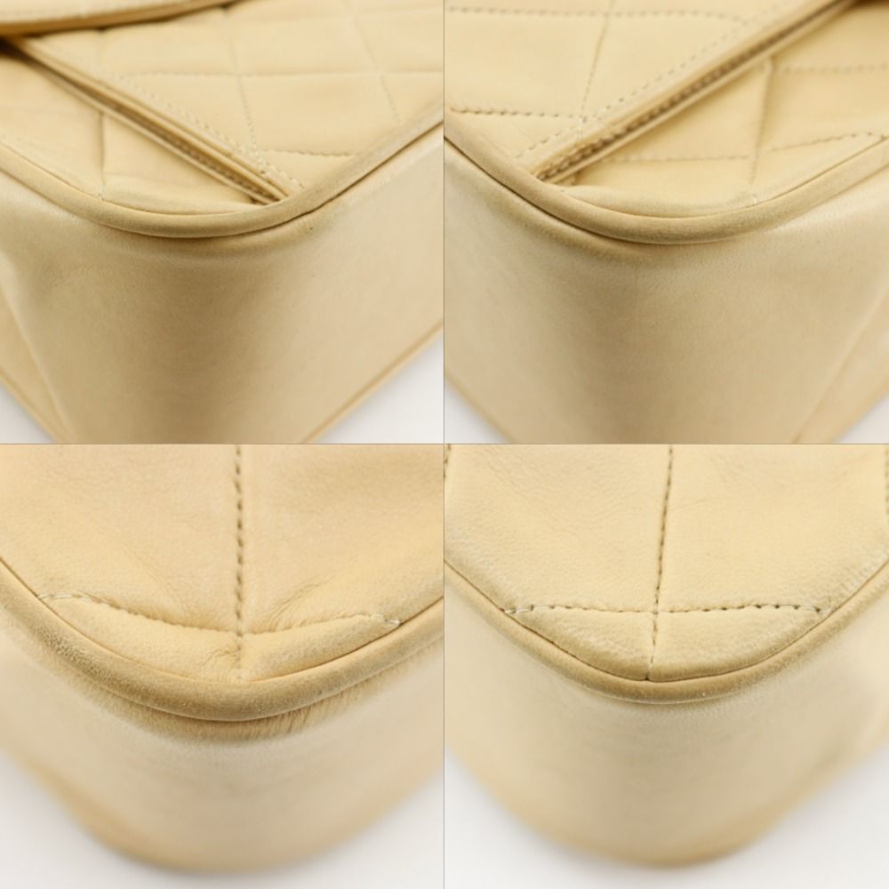 Chanel Chain Shoulder Quilted Lambskin Beige Bag