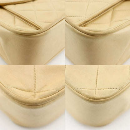 Chanel Chain Shoulder Quilted Lambskin Beige Bag