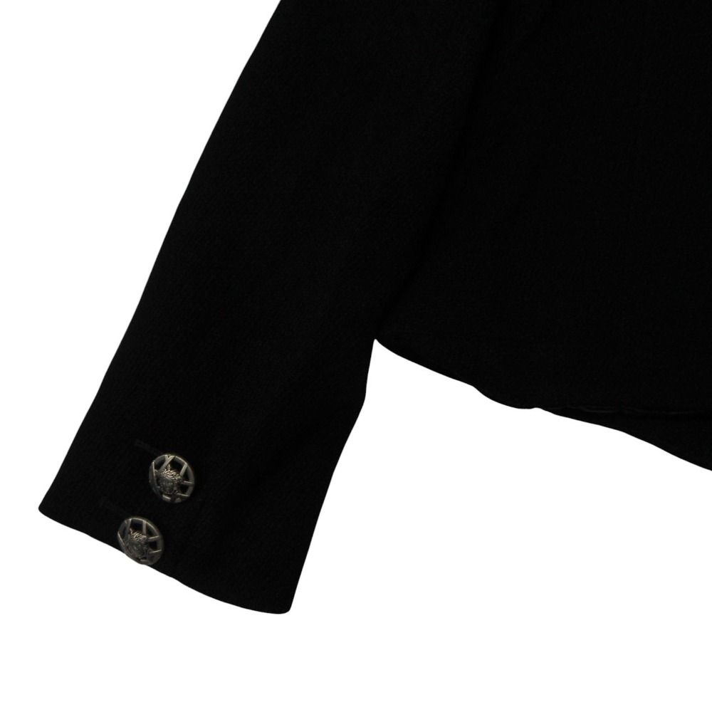 Versace Jeans Couture Set Medusa Button Jacket Stainless Steel Color Skirt Black