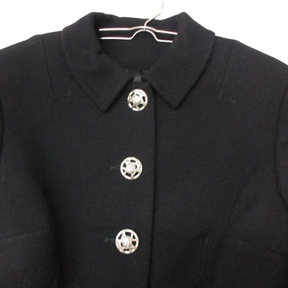 Versace Jeans Couture Set Medusa Button Jacket Stainless Steel Color Skirt Black