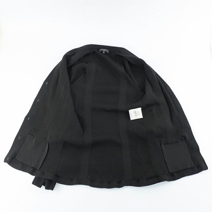 Chanel Ten 38 Black CC Logo Button Cotton Long Sleeve Cardigan