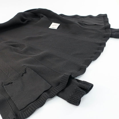 Chanel Ten 38 Black CC Logo Button Cotton Long Sleeve Cardigan
