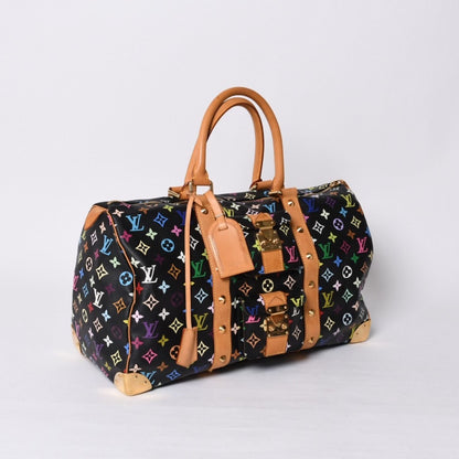 Louis Vuitton Takashi Murakami Monogram Multicolor Keepall 45 Boston Bag Noir — view 3
