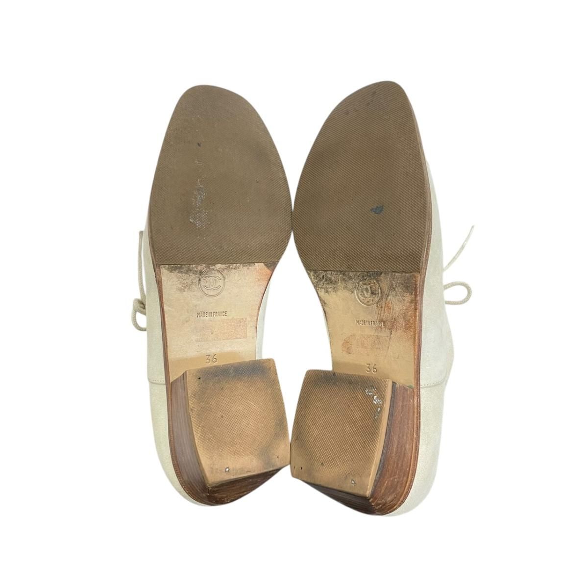 Chanel Lace Up Shoes Suede