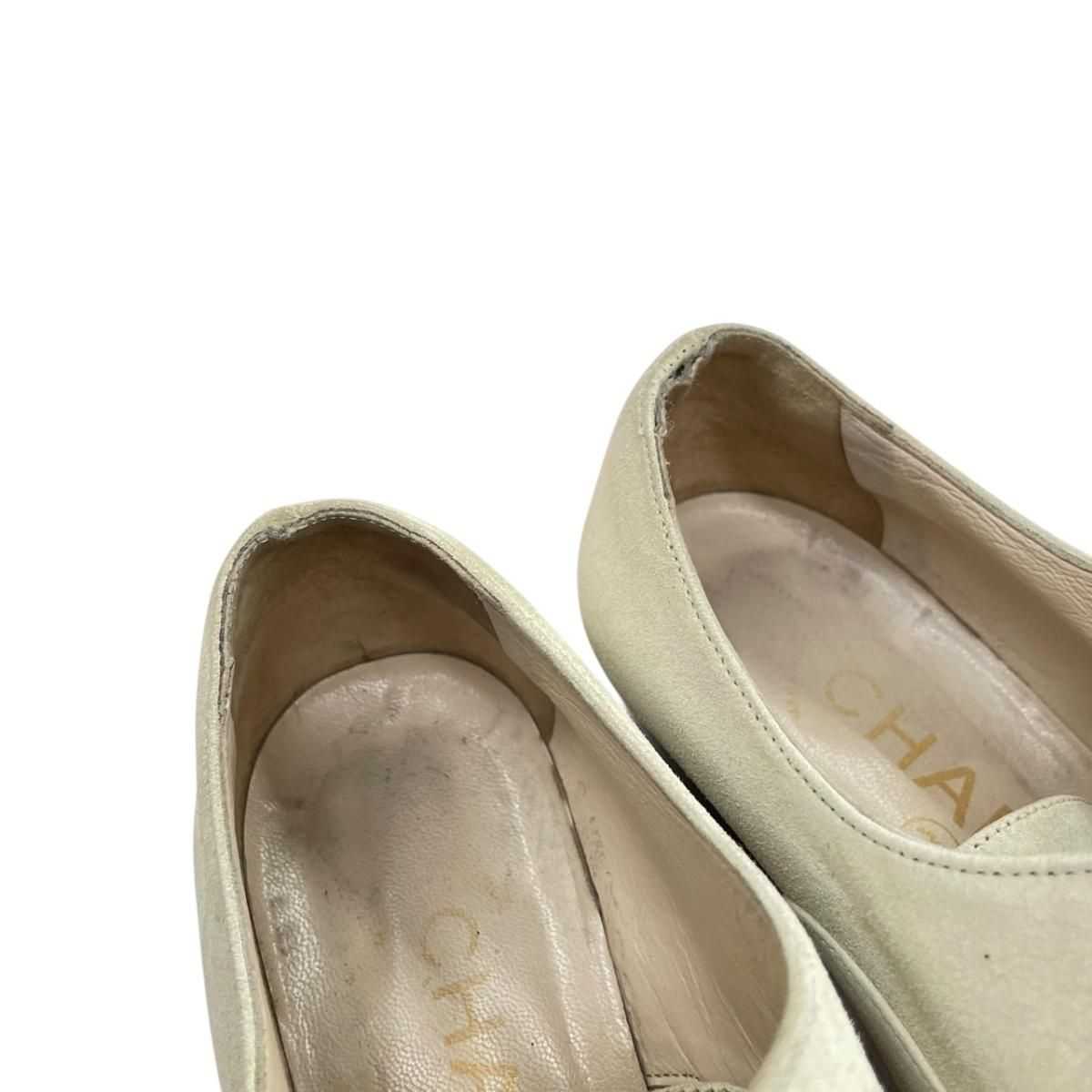 Chanel Lace Up Shoes Suede