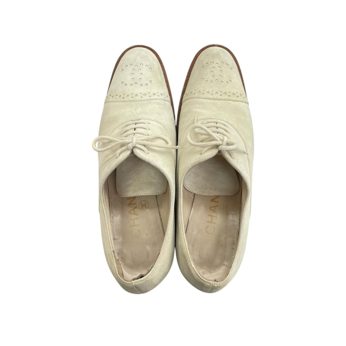 Chanel Lace Up Shoes Suede