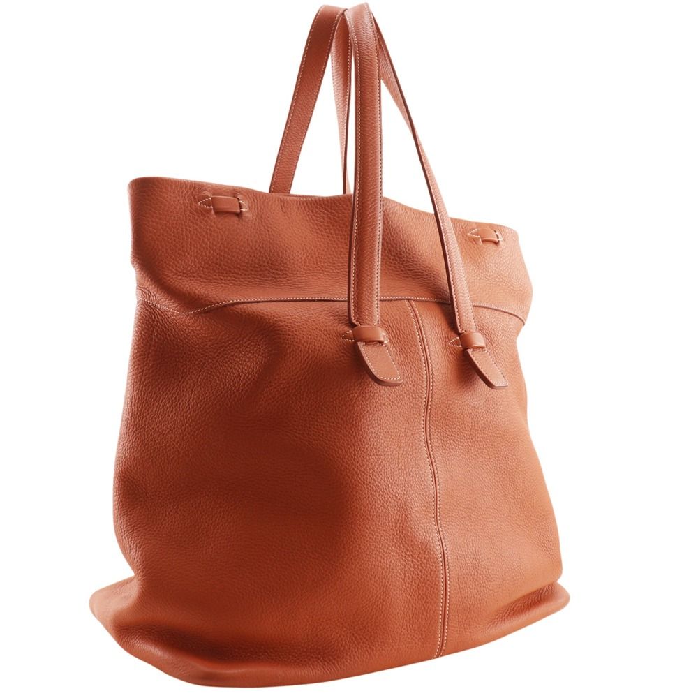 Hermes Tar Taurillon Clemence Brown Tote
