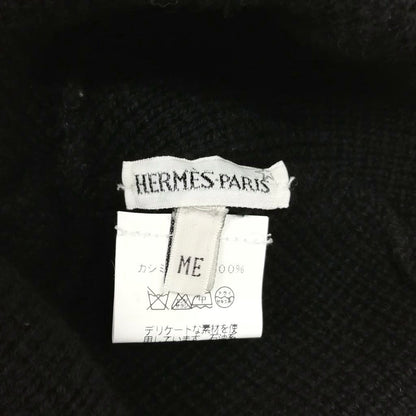 Hermes Martin Margiela Era Cashmere Logo Knit Cap Hat ME Black
