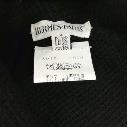 Hermes Martin Margiela Era Cashmere Logo Knit Cap Hat ME Black