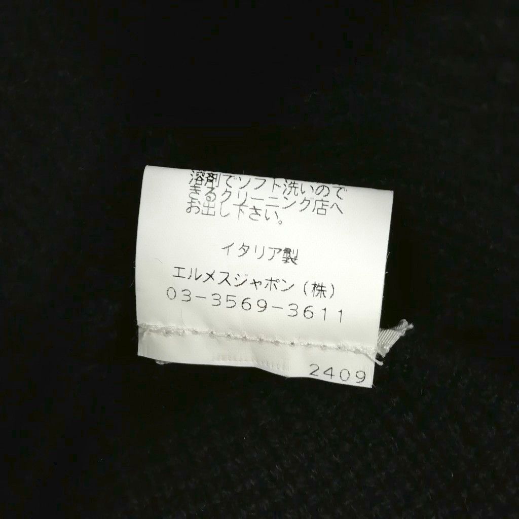 Hermes Martin Margiela Era Cashmere Logo Knit Cap Hat ME Black