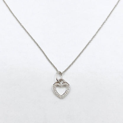 Tiffany & Co Sentimental Heart Diamond White Gold Necklace 43 cm — view 7