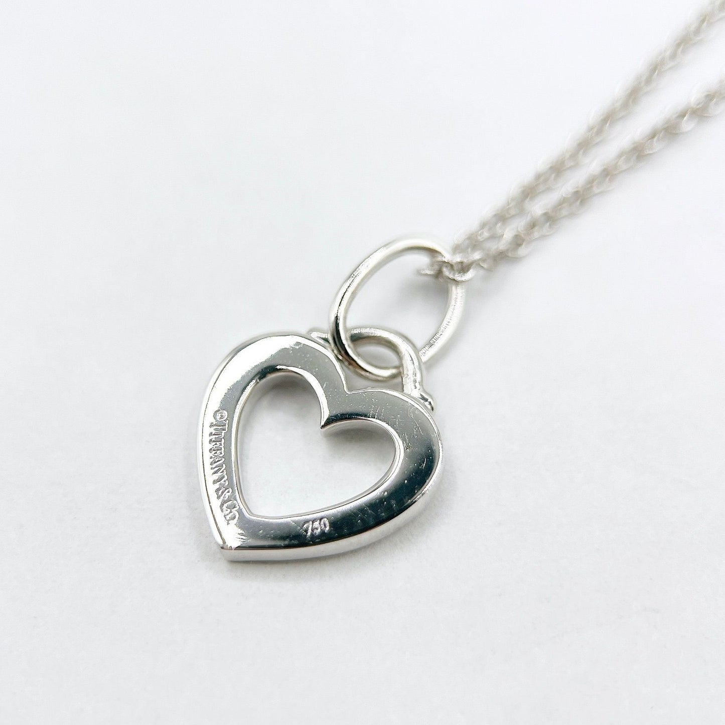Tiffany & Co Sentimental Heart Diamond White Gold Necklace 43 cm — view 2