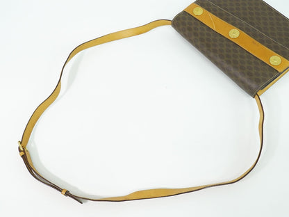 Celine Macadam Medal Motif Shoulder Bag Pochette Brown