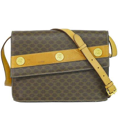 Celine Macadam Medal Motif Shoulder Bag Pochette Brown
