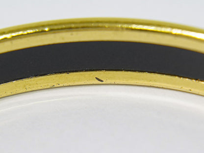 Hermes Enamel PM Bangle Bracelet Cloisonne Gold Plated Multicolor Email