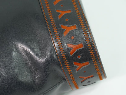 Saint Laurent Yves YSL Leather Shoulder Bag Black