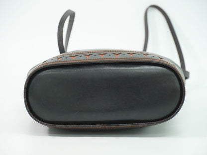 Saint Laurent Yves YSL Leather Shoulder Bag Black