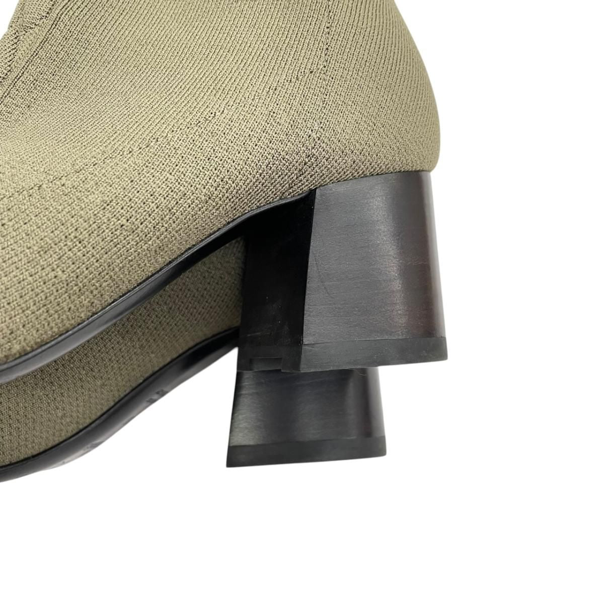 Hermes Voltige Short Boots 36 Knit Khaki
