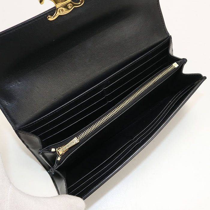 Celine Large Wallet Triomphe Bifold Calfskin