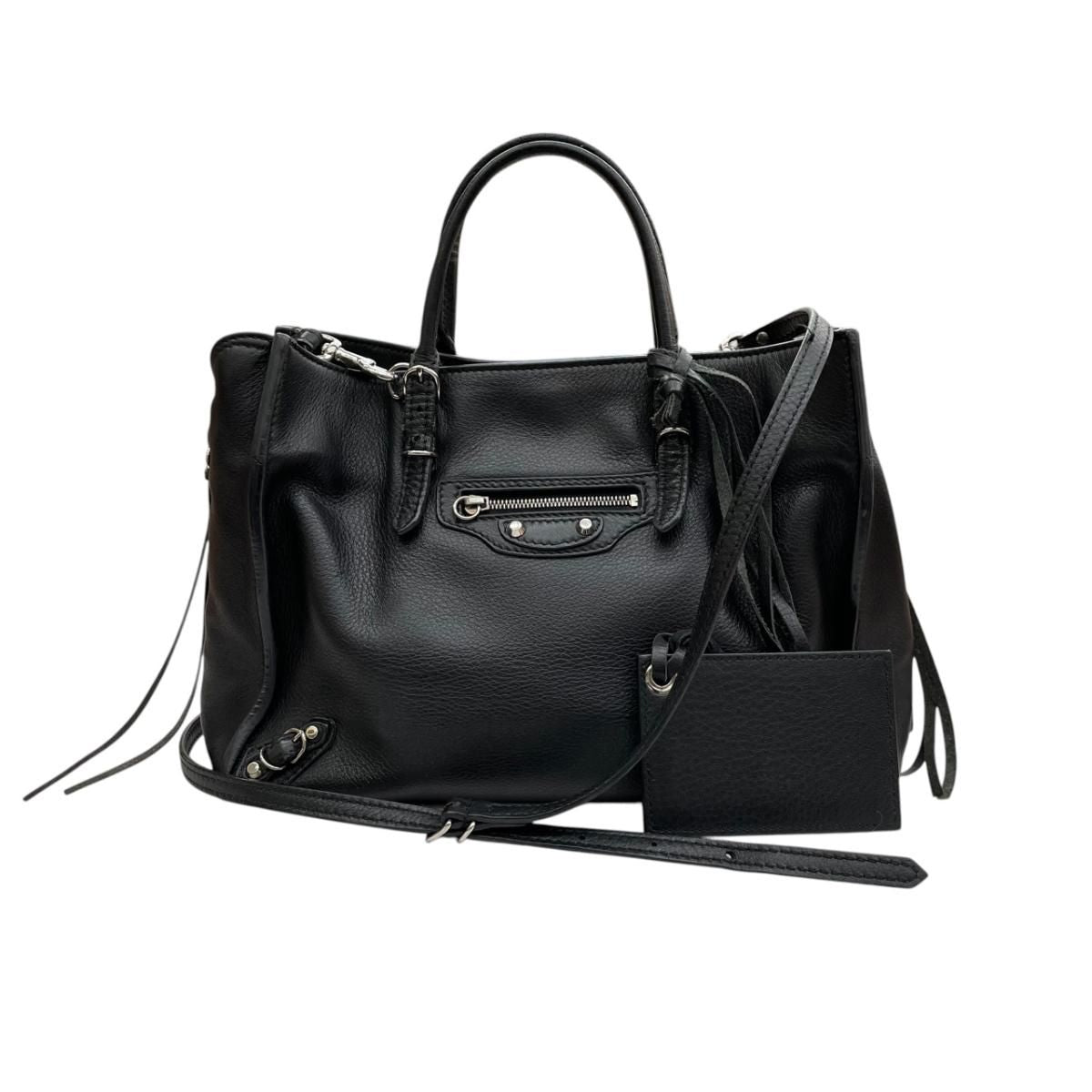 Balenciaga Papier A6 Zip Shoulder Bag Around Black