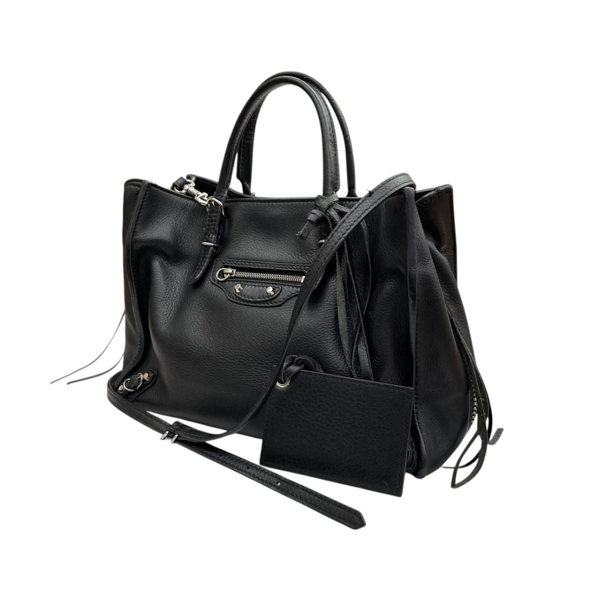 Balenciaga Papier A6 Zip Shoulder Bag Around Black