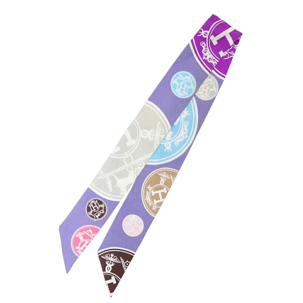 Hermes Twilly Ex Libris Confetti Ex les Confettis Purple Scarf