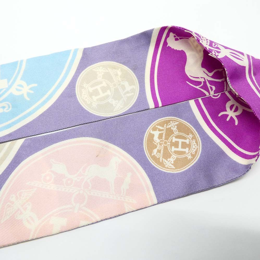 Hermes Twilly Ex Libris Confetti Ex les Confettis Purple Scarf